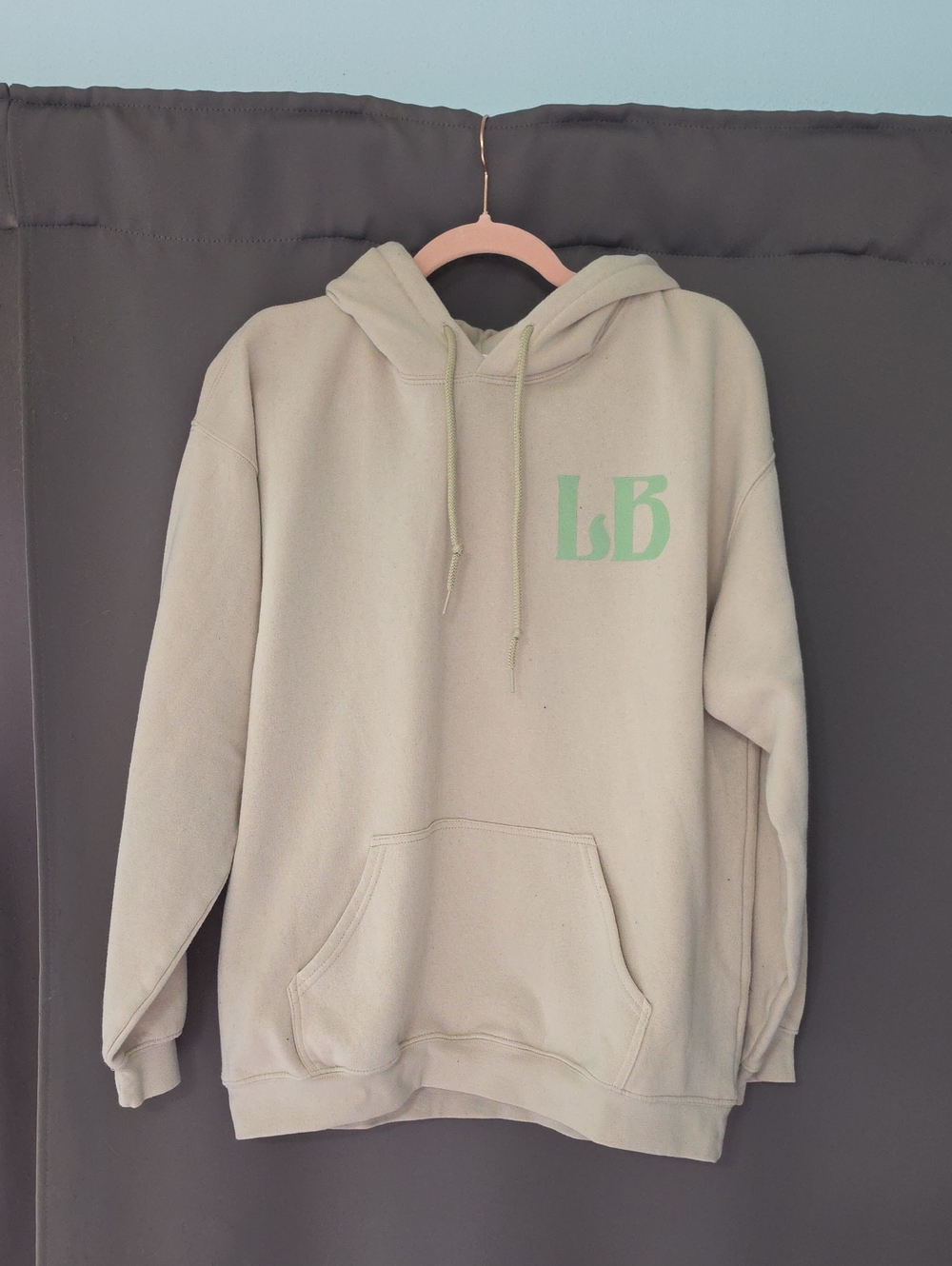 Charles River Apparel Sage Green Crewneck Hoodie with Mint Logo